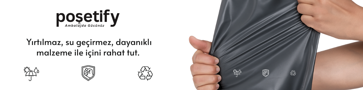 Cepli Kargo Poşeti 22x30x5 cm | Gri | Yapışkan Bantlı | 80 Mikron