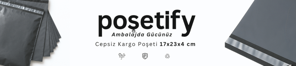 Cepsiz Kargo Poşeti 17x23x4 cm | Yapışkan Bantlı | 80 Mikron