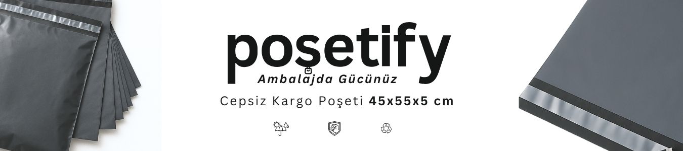 Cepsiz Kargo Poşeti 45x55x5 cm | Gri | Yapışkan Bantlı | 80 Mikron