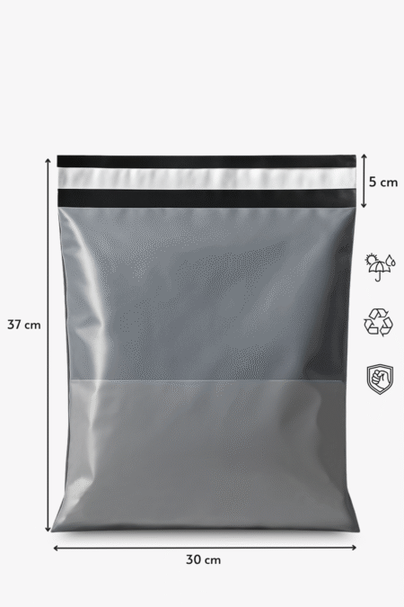 Poşetify 30X37+5 cm Dayanıklı, Yırtılmaz, Su Geçirmez Cepli Kargo Poşeti