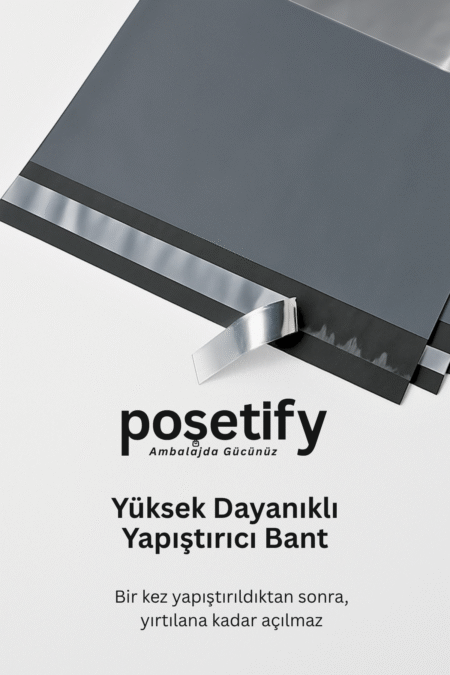 Poşetify 45×55+5 cm Dayanıklı, Yırtılmaz, Su Geçirmez Cepli Kargo Poşeti