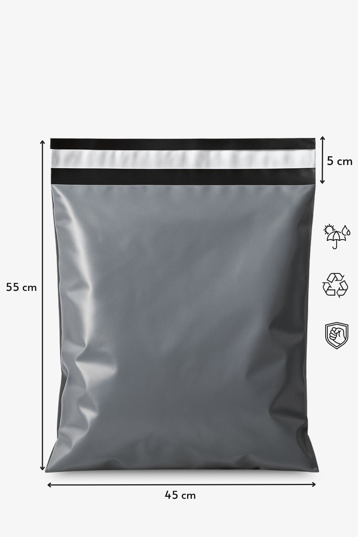 Poşetify 45×55+5 cm Dayanıklı, Yırtılmaz, Su Geçirmez Cepsiz Kargo Poşeti Poşetify 45×55+5 cm Dayanıklı, Yırtılmaz, Su Geçirmez Cepsiz Kargo Poşeti