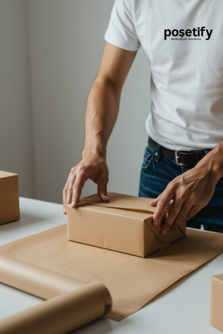 Poşetify Düz Kraft Paketleme Kağıdı | 70x100 cm | Çok Amaçlı Ambalaj Kâğıdı