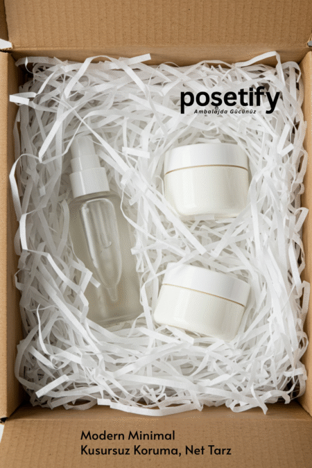 Poşetify Premium Kırpık Kâğıt Dolgu | Beyaz | Estetik Ambalaj | Koruyucu Paketleme Kâğıdı