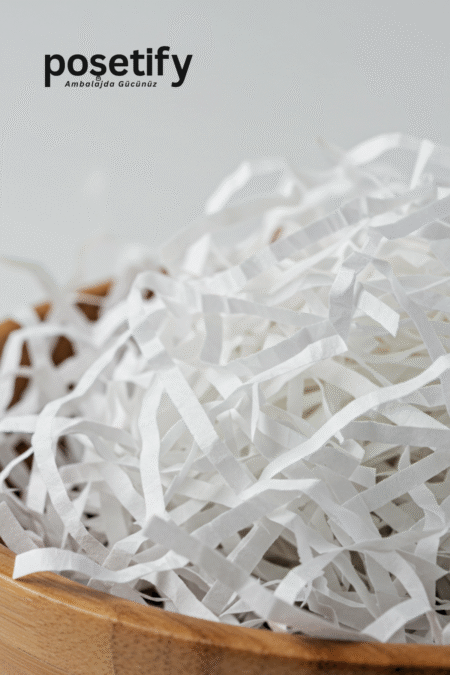 Poşetify Premium Kırpık Kâğıt Dolgu | Beyaz | Estetik Ambalaj | Koruyucu Paketleme Kâğıdı