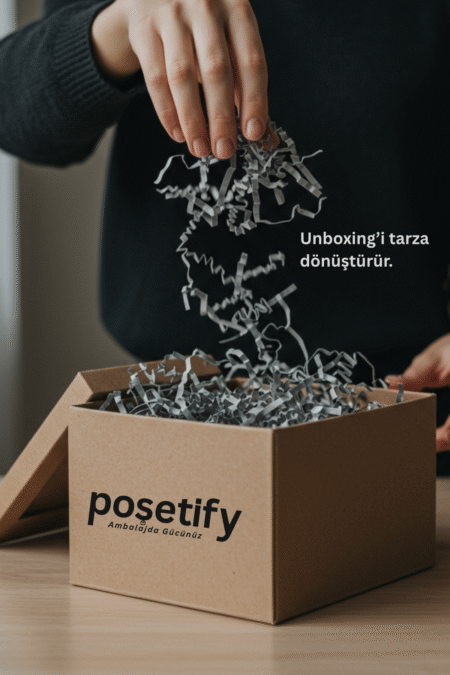 Poşetify Premium Kırpık Kâğıt Dolgu | Gri Renk | Estetik Ambalaj | Koruyucu Paketleme Kâğıdı