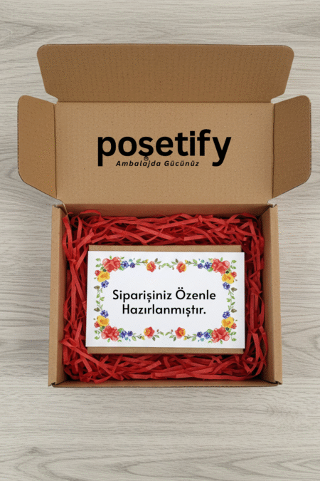 Poşetify Premium Kırpık Kâğıt Dolgu | Kırmızı Renk | Estetik Ambalaj | Koruyucu Paketleme Kâğıdı