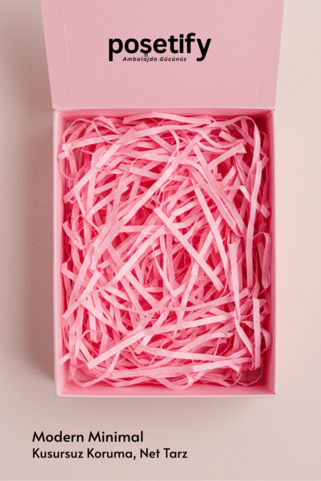 Poşetify Premium Kırpık Kâğıt Dolgu | Pembe Renk | Estetik Ambalaj | Koruyucu Paketleme Kâğıdı