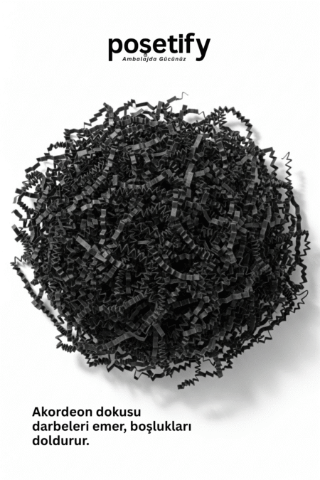 Poşetify Premium Kırpık Kâğıt Dolgu | Siyah Renk | Estetik Ambalaj | Koruyucu Paketleme Kâğıdı