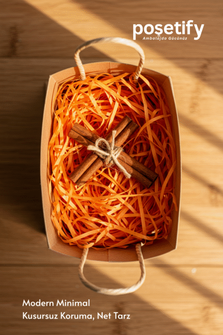 Poşetify Premium Kırpık Kâğıt Dolgu | Turuncu Renk | Estetik Ambalaj | Koruyucu Paketleme Kâğıdı