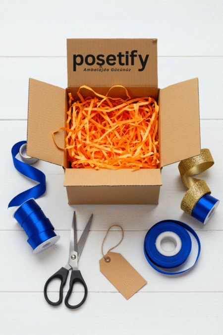 Poşetify Premium Kırpık Kâğıt Dolgu | Turuncu Renk | Estetik Ambalaj | Koruyucu Paketleme Kâğıdı