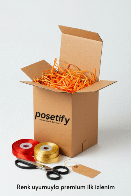 Poşetify Premium Kırpık Kâğıt Dolgu | Turuncu Renk | Estetik Ambalaj | Koruyucu Paketleme Kâğıdı