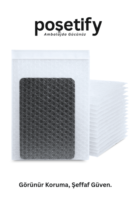 Poşetify Premium Büyük Balonlu Şeffaf Torba 14x22+12 cm Koruyucu Ambalaj Poşeti