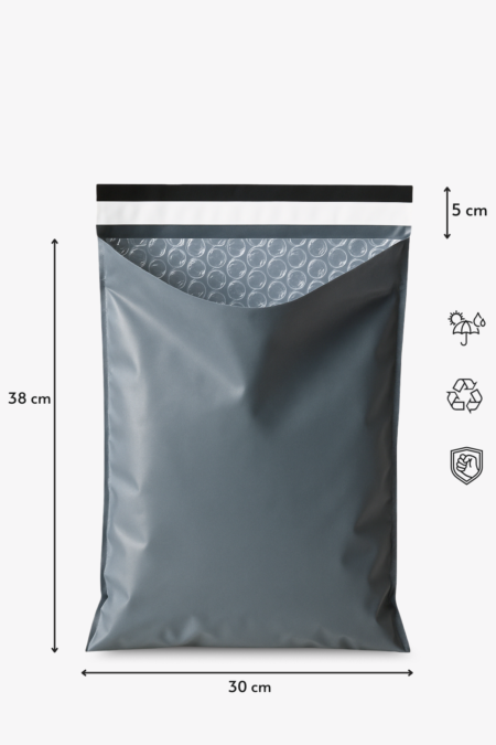 Balonlu (Patpatlı) Kargo Poşeti 30x38x5 cm | Gri | Yapışkan Bantl | 65 gr | 80 Mikron