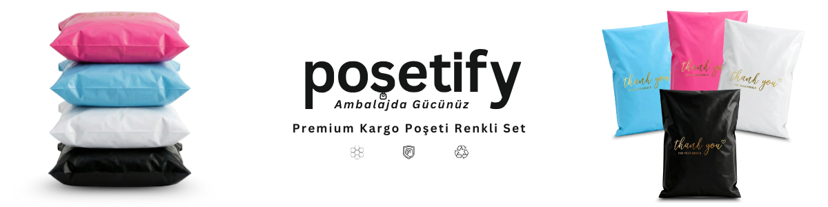 Premium Renkli Kargo Poşeti Seti 30x38x6 cm | Yapışkan Bantlı | 100 Mikron | Renk Seti | 1. Kalite