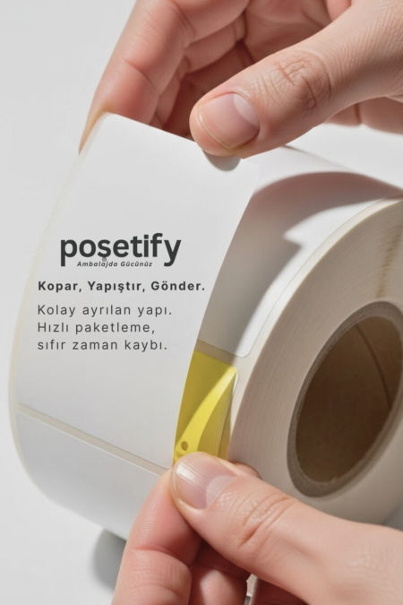 Termal Etiket 150X100 mm | 500 Sarım Yapışkanlı | Rulo Kargo Barkod Etiketi