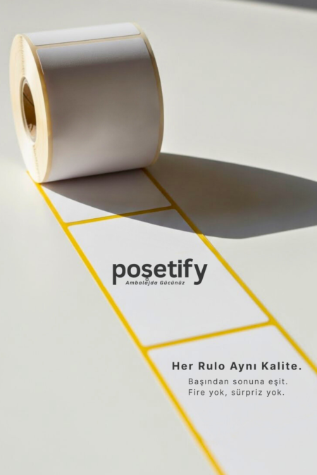 Termal Etiket 150X100 mm | 500 Sarım Yapışkanlı | Rulo Kargo Barkod Etiketi