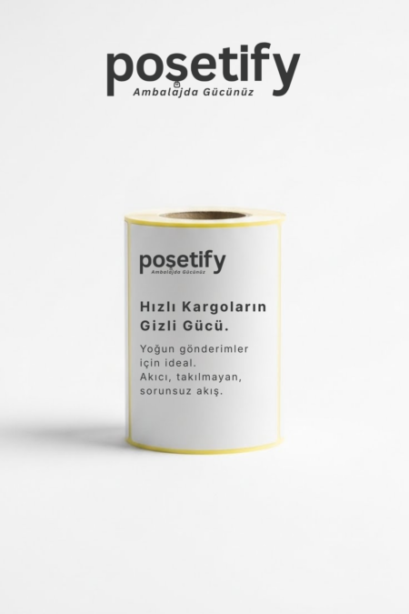 Termal Etiket 150X100 mm | 500 Sarım Yapışkanlı | Rulo Kargo Barkod Etiketi