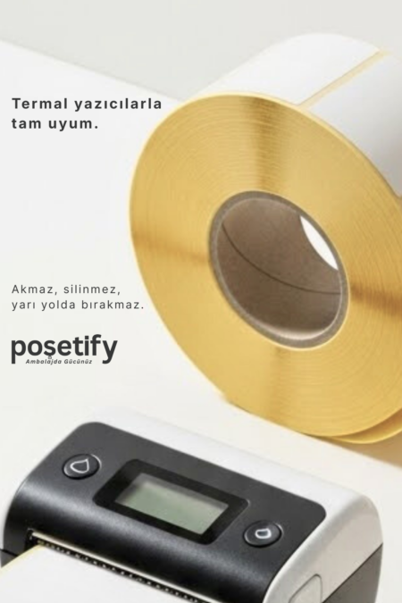 Termal Etiket 150X100 mm | 500 Sarım Yapışkanlı | Rulo Kargo Barkod Etiketi